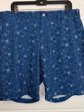 TGW The Golfers World Men's Shorts 38 Blue White Floral Golf Athletic Casual